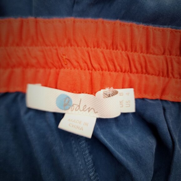 Boden Vegan Silk Shorts Pull On Women's Size 4 Blue - Picture 6 of 7